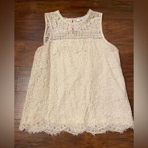 Rose & Olive White Lace Tank Top Size S